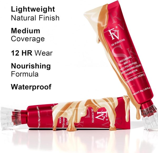 1+1 Fv Liquid Foundation Full Coverage Waterproof