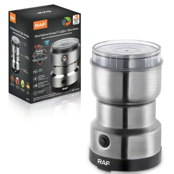 Multi-Purpose Stainless Steel RAF Electric Grinder 4 Blades For Spices, Masala Grinding, Coffee Beans Machine