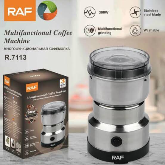 Multi-Purpose Stainless Steel RAF Electric Grinder 4 Blades For Spices, Masala Grinding, Coffee Beans Machine