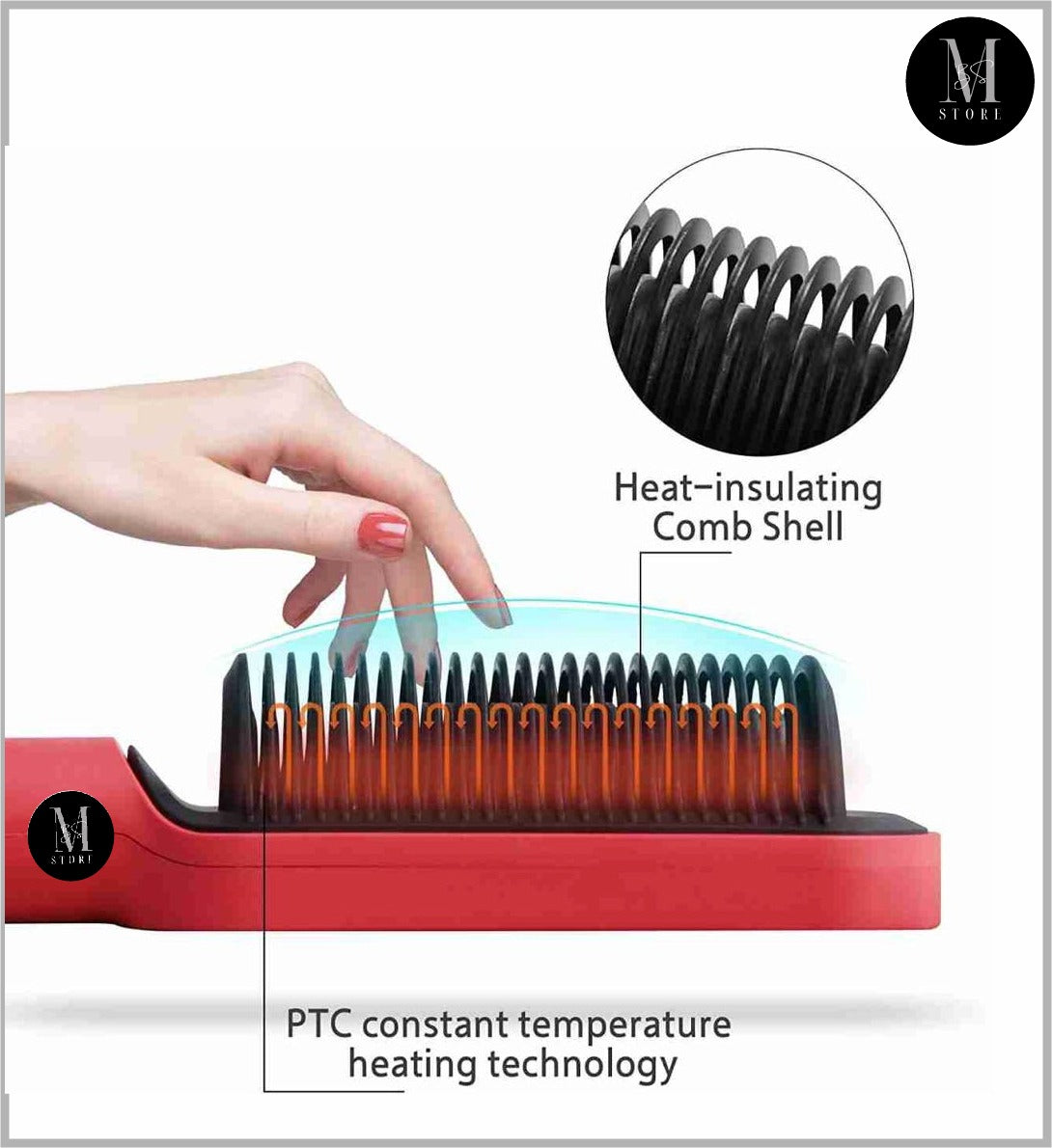 Hair Straightener Iron Brush Straight Hair Comb 2-in-1 Hair Straightener Curling Professional Styling Brush Hair Curler & Straightener For men, Women (Random Color)