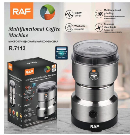 Multi-Purpose Stainless Steel RAF Electric Grinder 4 Blades For Spices, Masala Grinding, Coffee Beans Machine